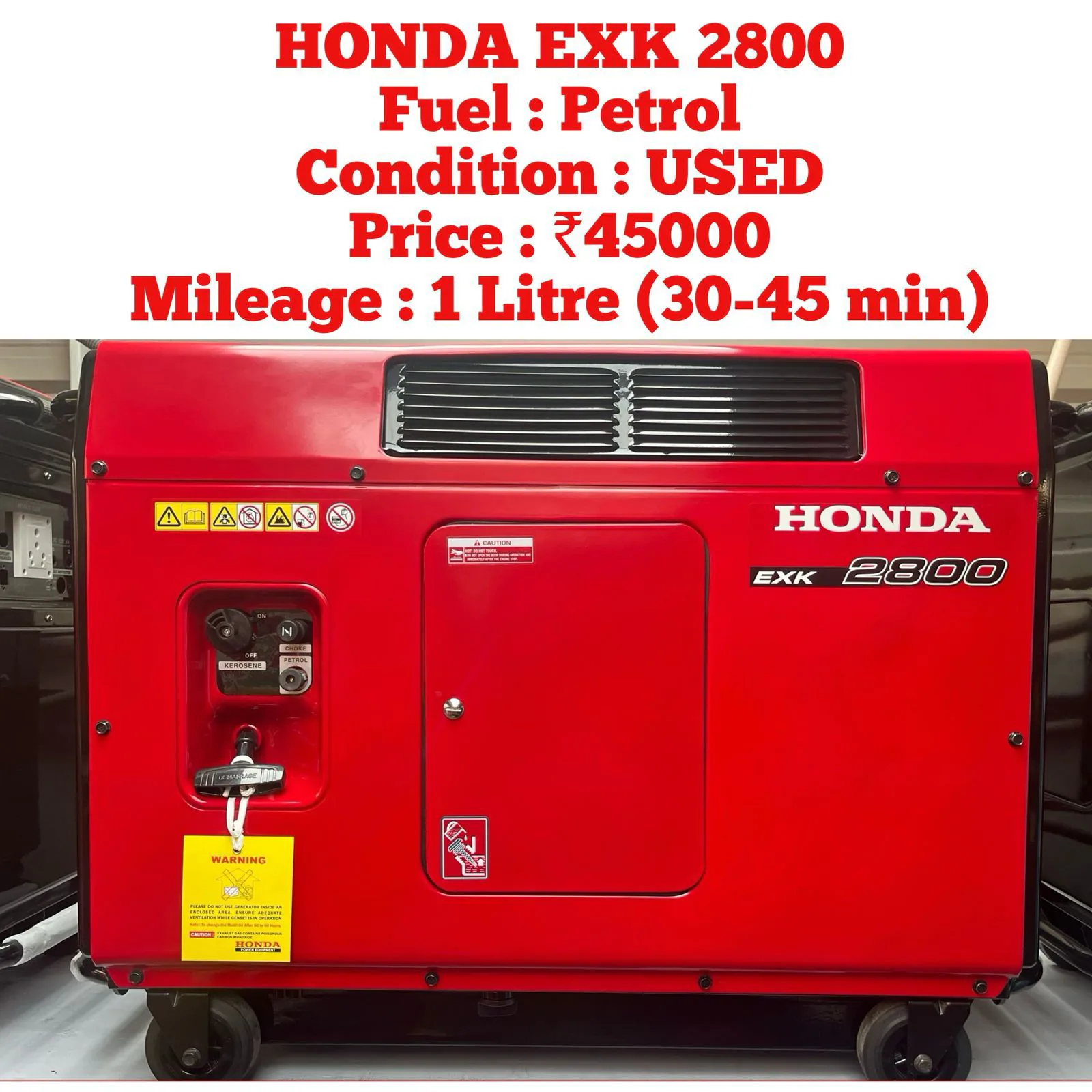 Honda EXK 2800 Honda EXK 2800 - Image 1